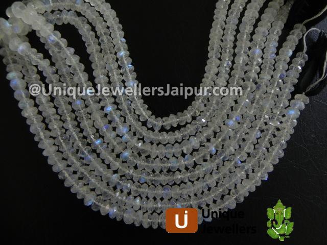 White Rainbow Far Faceted Roundelle Beads